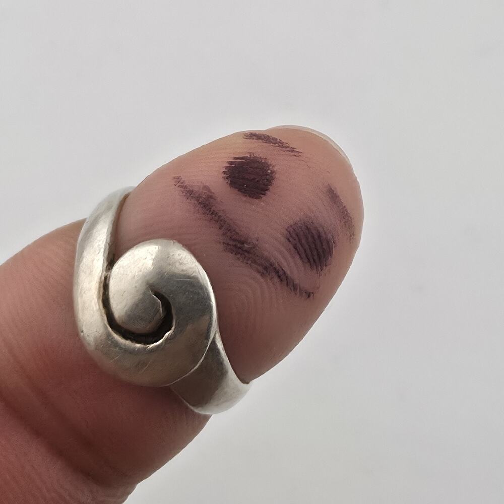 Sterling Silver Spiral Swirl Ring Size 5.5 Vintage Modernist 925 Jewelry